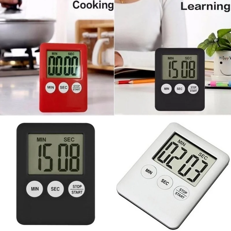 

Kitchen Timer Digital Magnetic Cooking Baking LCD Count Down Up Loud Alarm Countdown Alarm Magnet Clock Sleep Clock Kitchen Sup