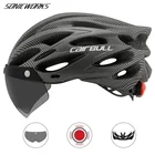 Сверхлегкий велосипедный шлем для горных и горных дорог, шлемы с отстегивающимся козырьком, очки, велосипедный задний фонарь для мужчин и женщин