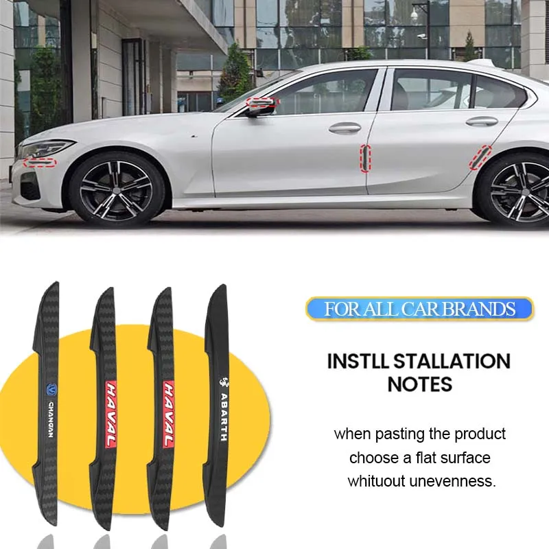 

4pc Car Rubber Bumper Side Door Edge Protection Sticker for Skoda Octavia Fabia Rapid Yeti Kodiaq Superb Kamiq Kapoq Accessories