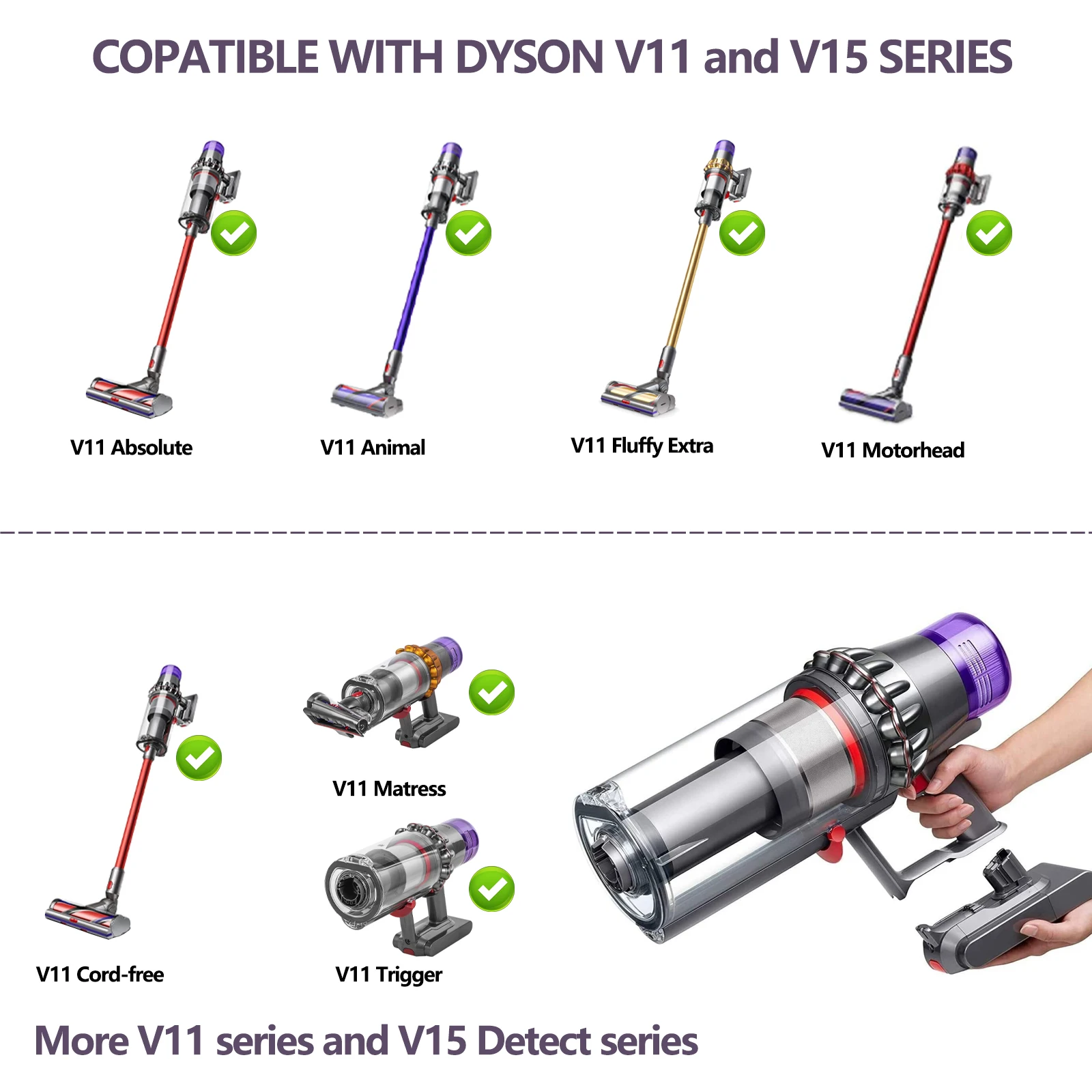 Фото 6000 мАч для Dyson V11 25,2 В, сменная батарея для пылесоса серии V11, перезаряжаемая батарея с зажимом №4