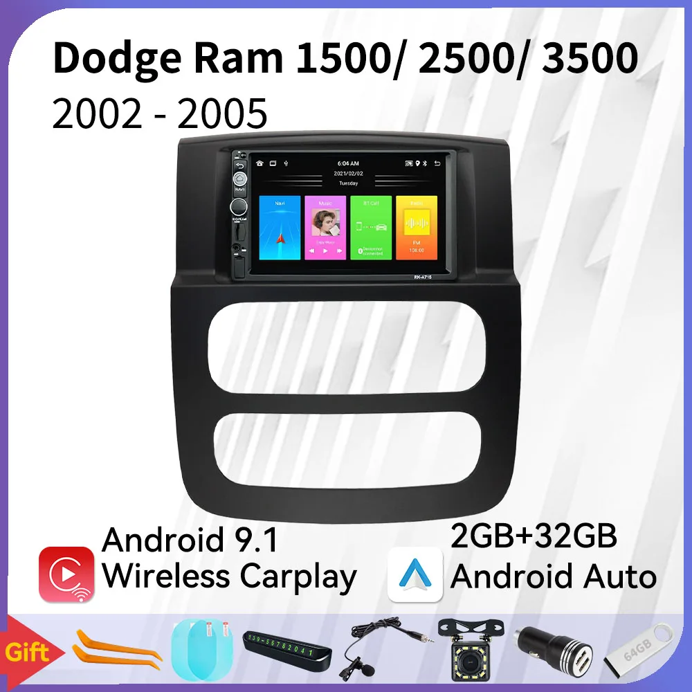 

Автомобильная стереосистема для Dodge Ram 1500/ 2500/ 3500 2002-2005 Радио 2 Din Android автомобильный мультимедийный плеер Carplay Android Автомобильная Автомагнитол...
