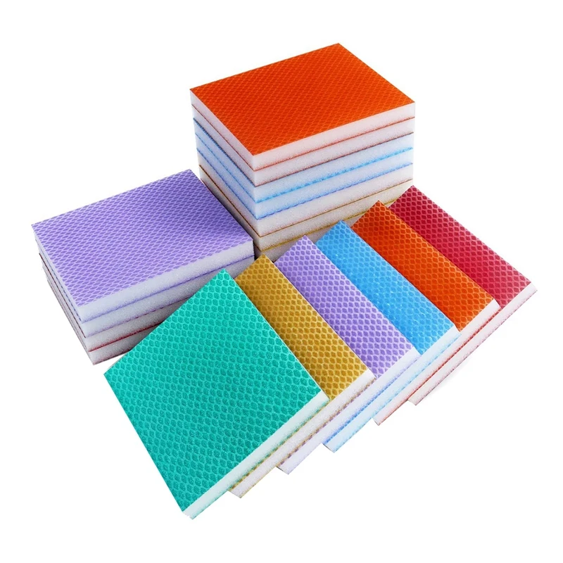 

18 Pack Sanding Sponges Colored Sanding Blocks 150 - 600 Grit Soft Wet Dry Diamond Sandpaper, Washable Sanding Pad Kit