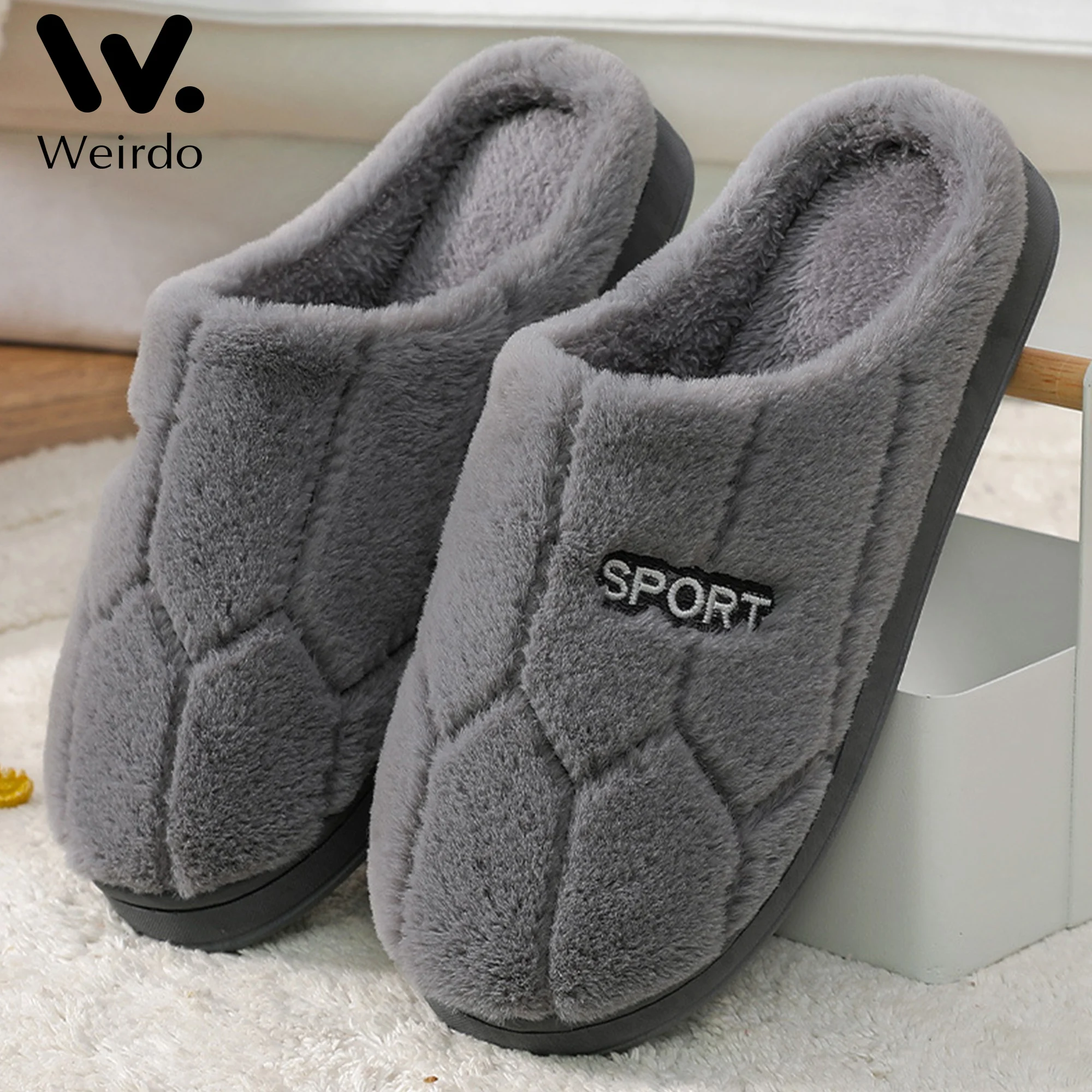 

Winter Mens Shoes Household Cotton Slippers For Men Indoor Warm Plush Footwear Non-Slip Platform Slippers Home Zapatillas Hombre