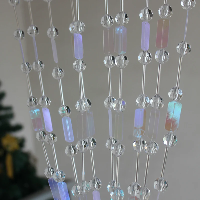 

5 strips Transparent Sequins Hanging Ornaments Indoor Home Bead Door Curtain Wedding Party stage Background decoration
