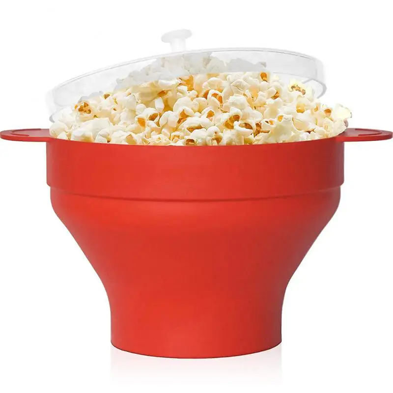 

Microwaveable Popcorn Maker Corn Bowl With Lid Microwave Safe New Kitchen Bakingwares DIY Popcorn Bucket Kitchen Tools