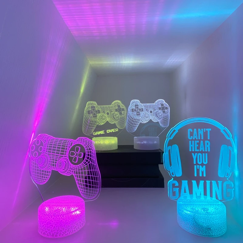 

Gaming Room Decor Lamp Games Setup Bedroom Decoration Birthday Cool Gift For Boyfriend Kids Gamer 3D RGB LED Fancy Night Light