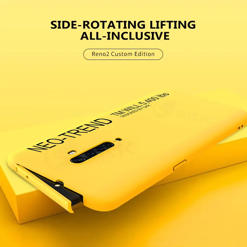 

GKK Liquid Silicone Soft Case For OPPO Reno 2 Case Fashion Lifting Camera Protection baby skin Cover For OPPO Reno 2 Coque Funda