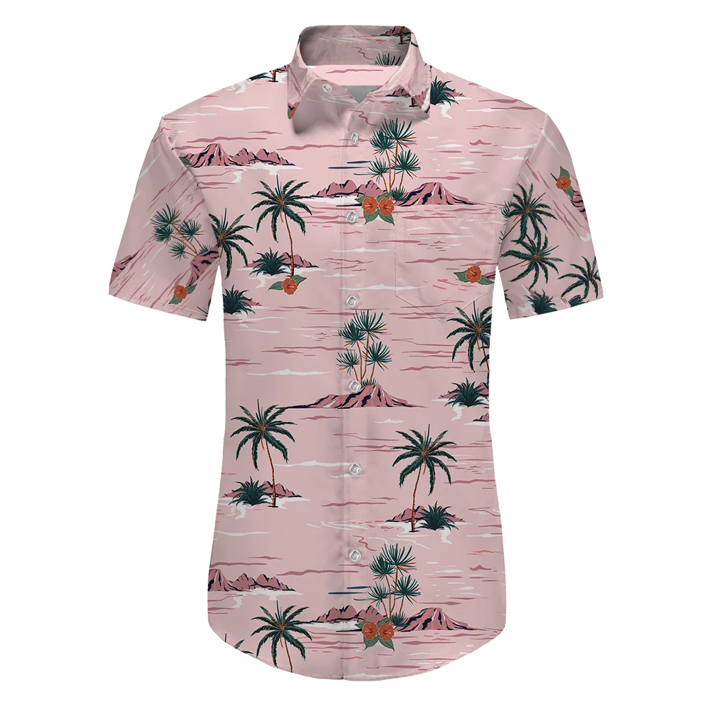 

Гавайская Мужская рубашка, Повседневная модная футболка с 3d принтом цветов, в стиле кэжуал, лето