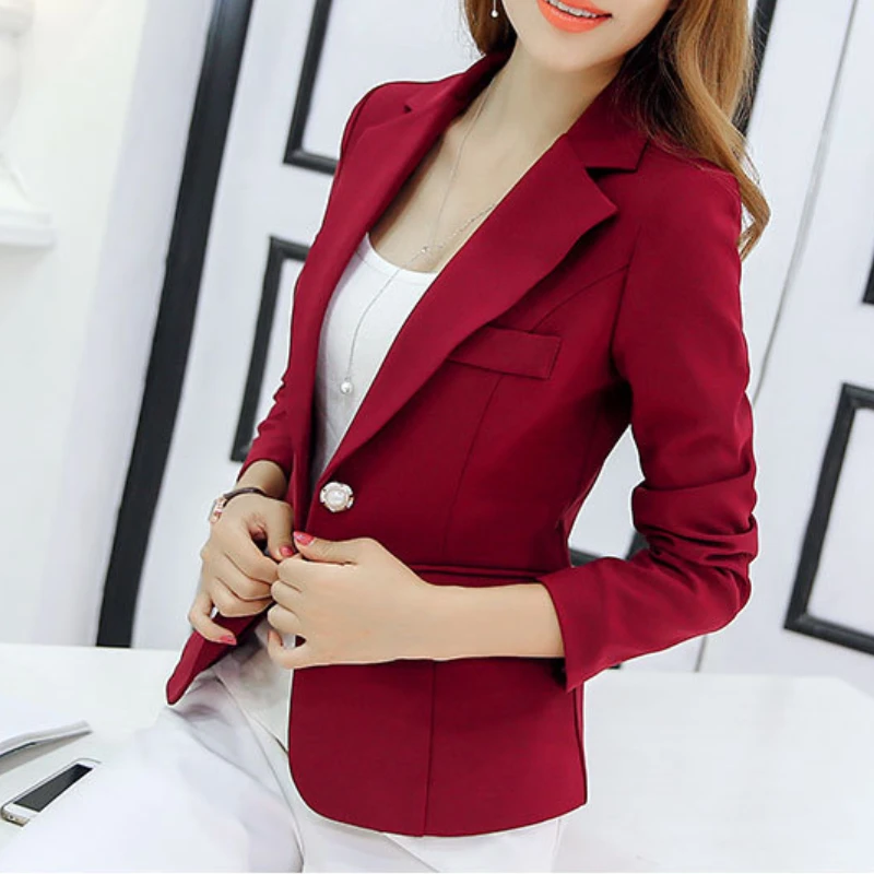 Black Women Blazer 2023 Formal Slim Blazers Lady Office Work Suit Pockets Jackets Coat Female Korea Casual Short Blazer Femme