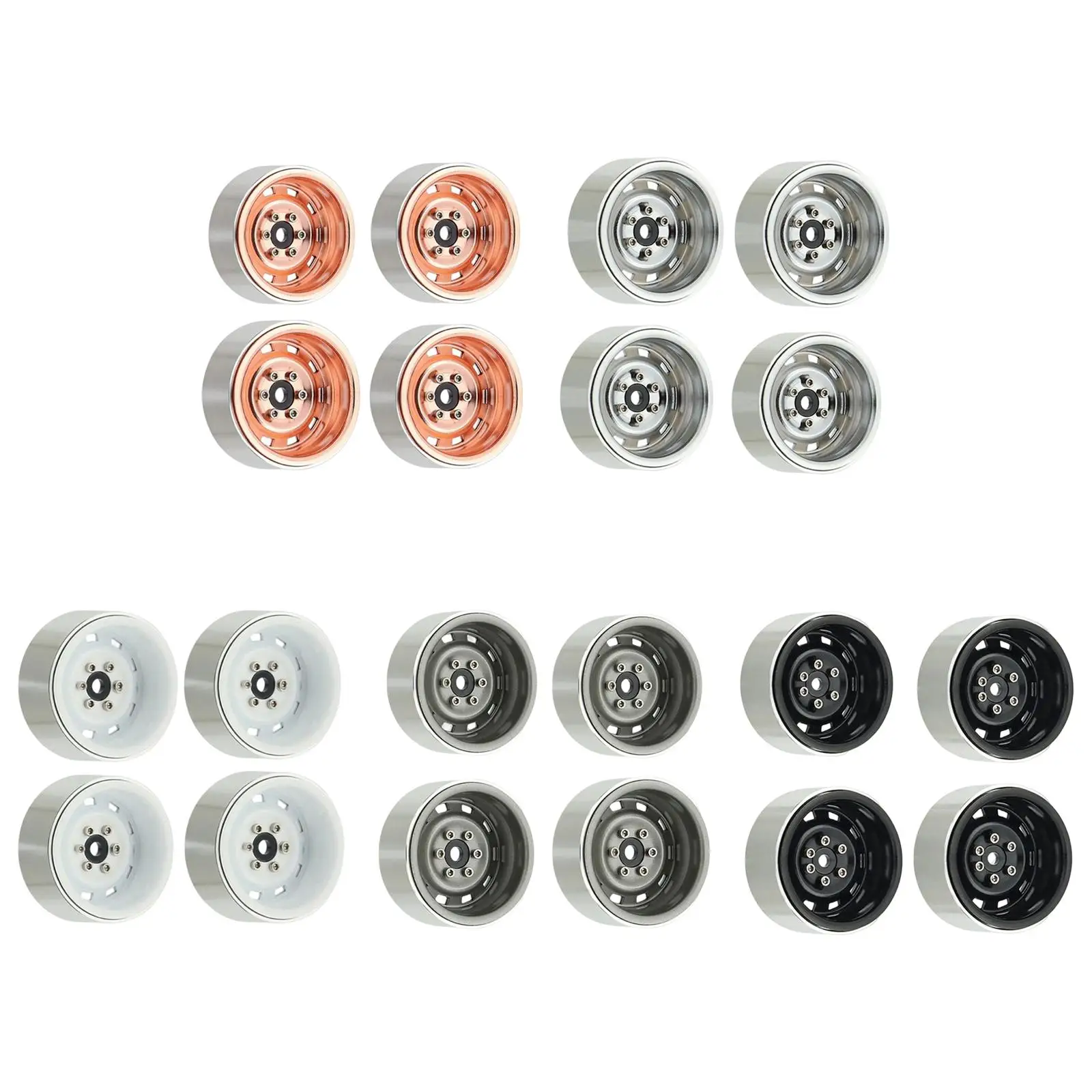 

4Pcs 1.9'' Metal Wheel Hub Rim Upgrade Replacement for 1/10 RC Carwler Car Spare Parts Accessories DIY Modification Replaces