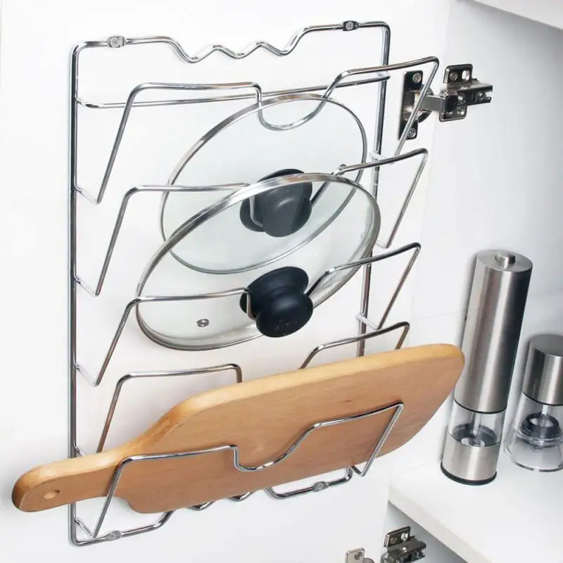 

Anti-fall Metal Drying Pan Pot Rack Cover Lid Rest Stand Spoon Holder Holder Kitchen Tools Accessories 5 Layers Racks & Holders