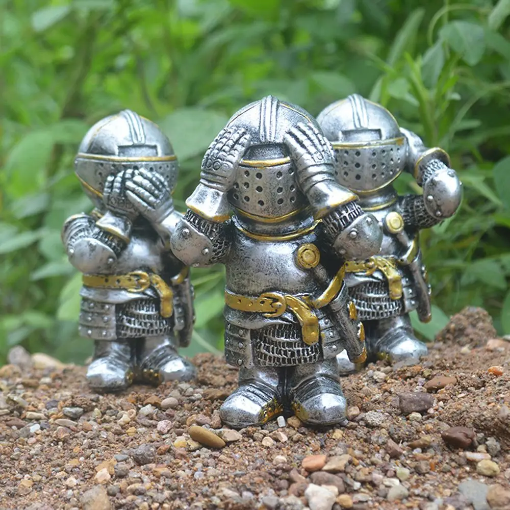 

Home Decor Micro Landscape Classical Style Garden Decoration Desk Ornaments Guard Warrior Statue Knight Sculpture