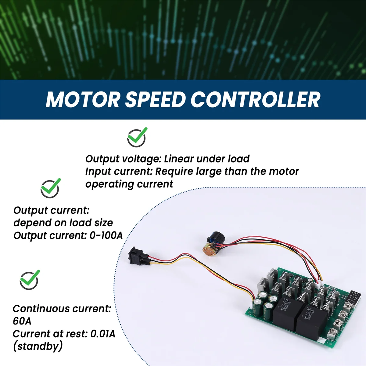 Постоянный ток 10-55 в 12 В 24 36 48 55 100 А контроллер скорости двигателя PWM HHO RC