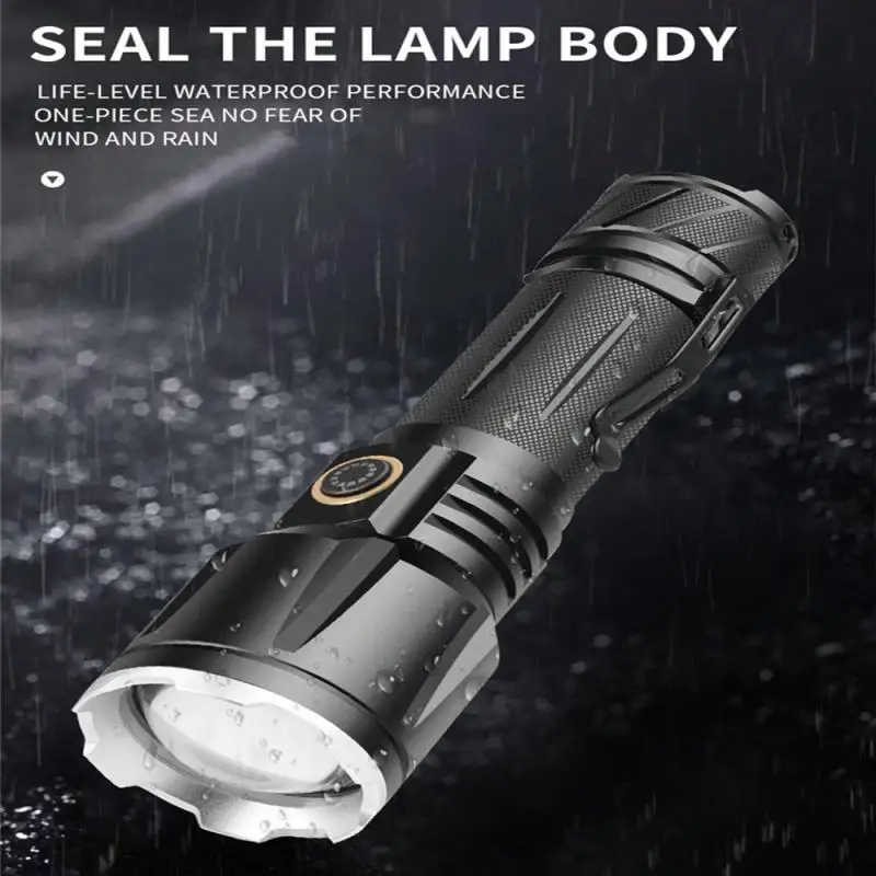 

Super Powerful Led Flashlight Type-C Rechargeable High Power Torch Light Aluminum Alloy Lightweight Outerdoor Camping Lamp