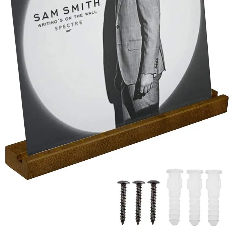 Wall Record Holder Solid Wood Elegant Display Record Shelf Holder Retro Hanging Storage LP Holder Gift For Music Lovers Players
