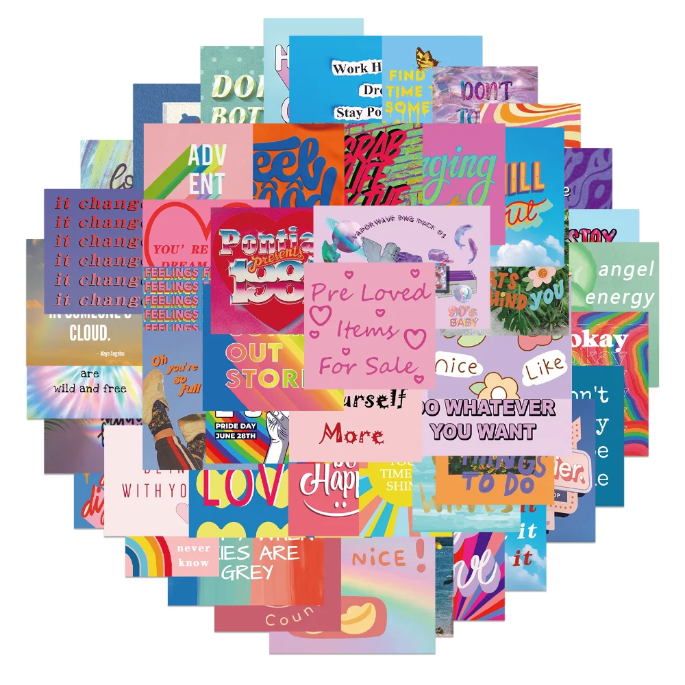 

50PCS Trend Daily Cartoon Lens Graffiti Square Stickers Cute Style DIY Motorcycle Skateboard Notebook Suitcase Decal Sticker