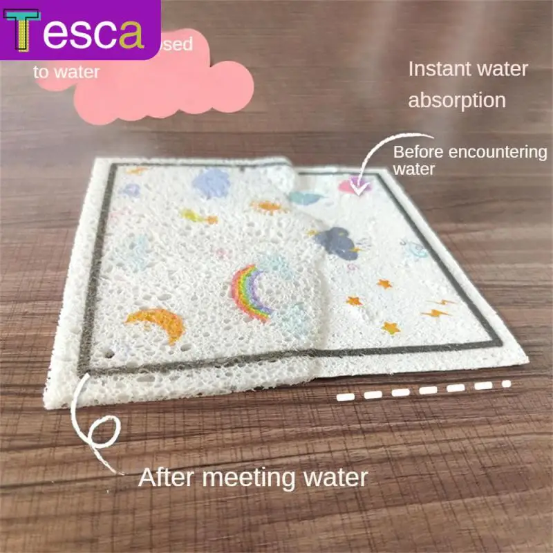 

Kitchen Cleaning Cleaning Cloth Lint-free Dishcloth Scouring Pad Creative Dishwashing Towel Kitchen Accessories Absorbent