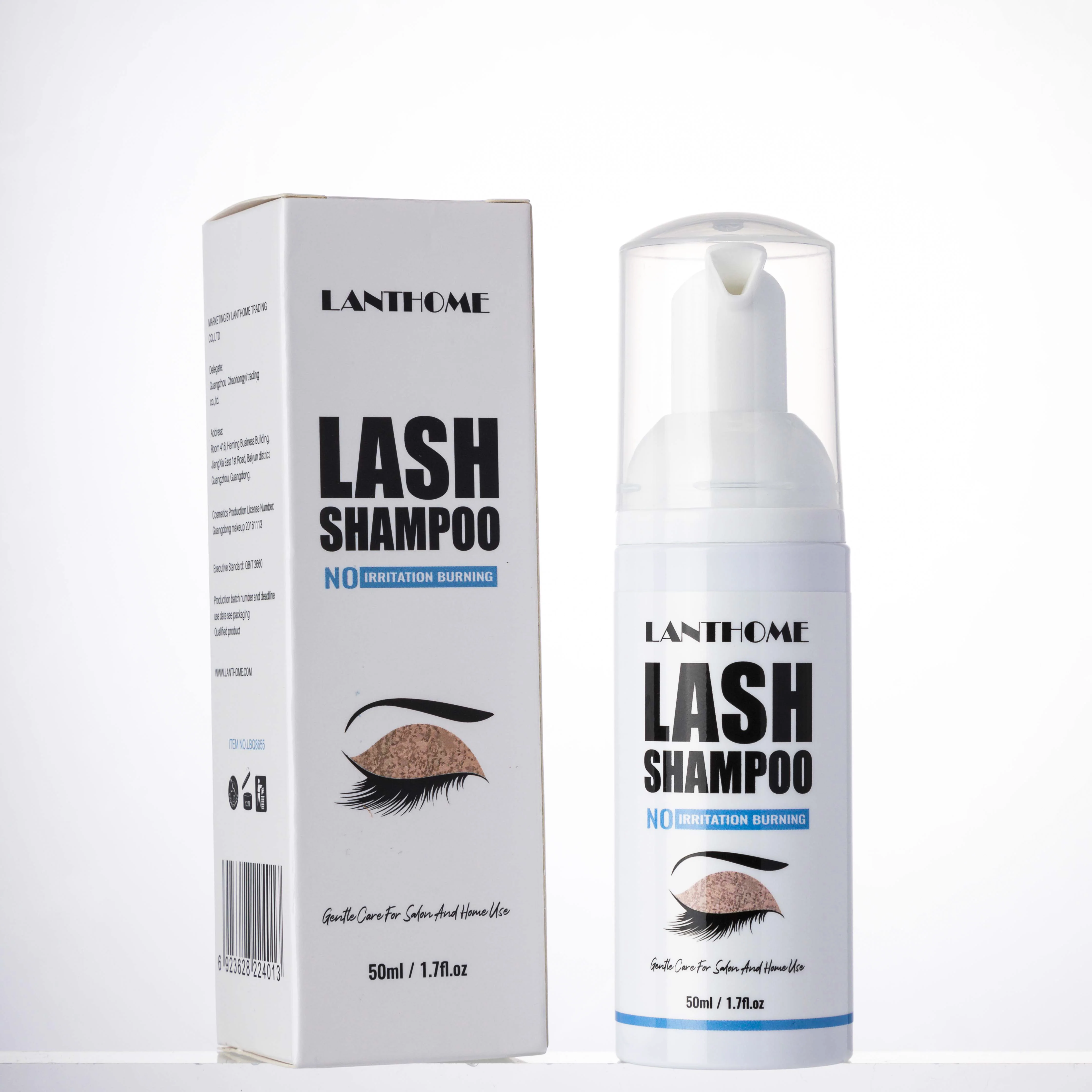 

10 PCS 50ML Lanthome Eyelash Extension Shampoo Eyelid Foaming Deep Cleanser Foam Non-Irritating Nourishing For Makeup Women