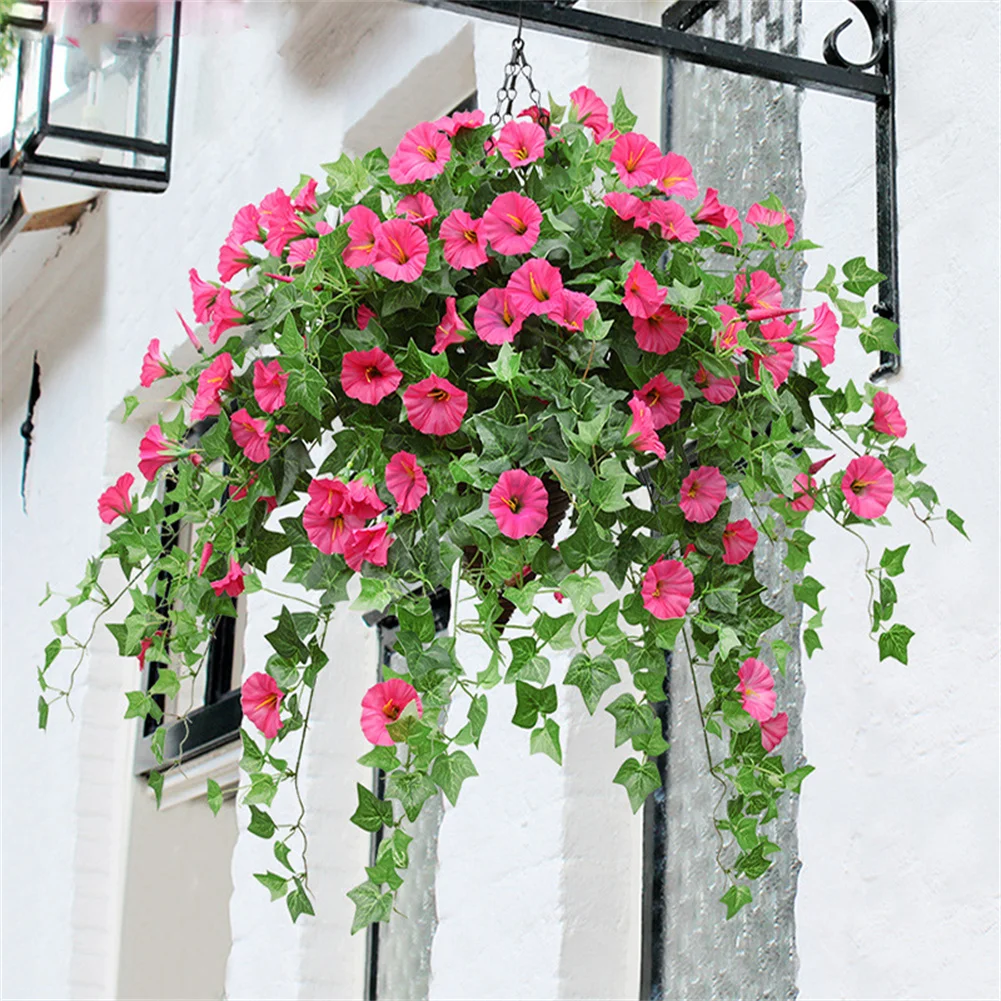 

Artificial Morning Glory Vine Wall Garland Rose Red/White/Yellow/Purple Fake Silk Morning Glory Flower Wedding Garden Decoration