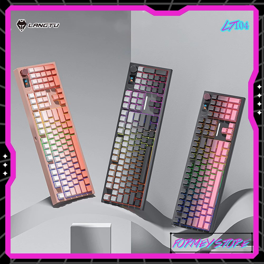 LangTu LT104 трехрежимная RGB-подсветка механическая клавиатура с градиентной боковой