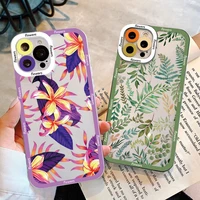transparent elegant flower phone case for iphone 7 8 plus se 2020 11 12 13 pro max x xr xs clear lens protection soft back cover
