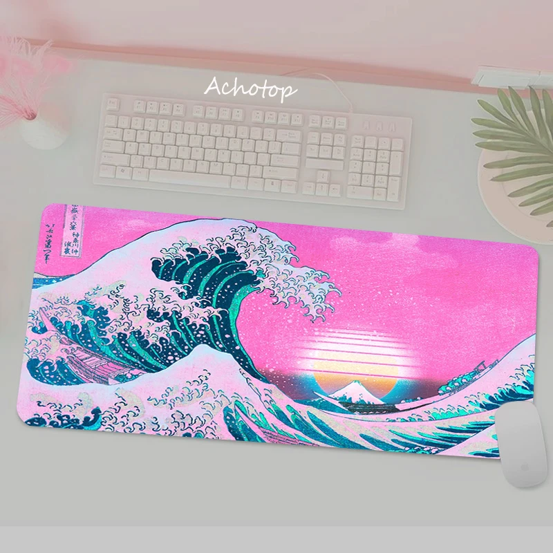 

Kawaii Japanese great off 70x30cm 2mm Mousepad Custom Home Computer Keyboard Pad Desk Mats Laptop Anti-slip Table Mat Mouse pads