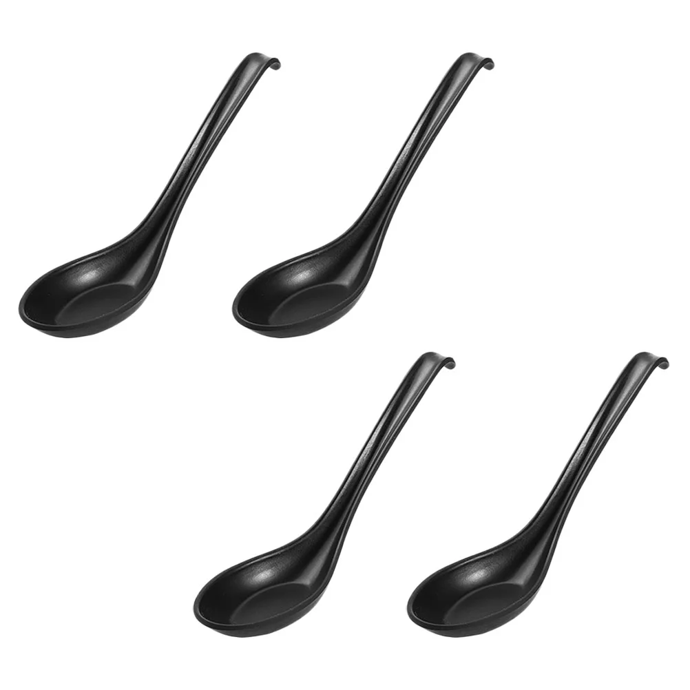 

4pcs Japanese Style Soup Spoons Eating Spoons Food Service Scoops for Home