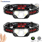 Мощные светодиодный фонарики, налобный фонарь с ИК-датчиком, перезаряжаемый Головной фонарь, масштабируемый Головной фонарь, водонепроницаемый уличный фонарь для кемпинга