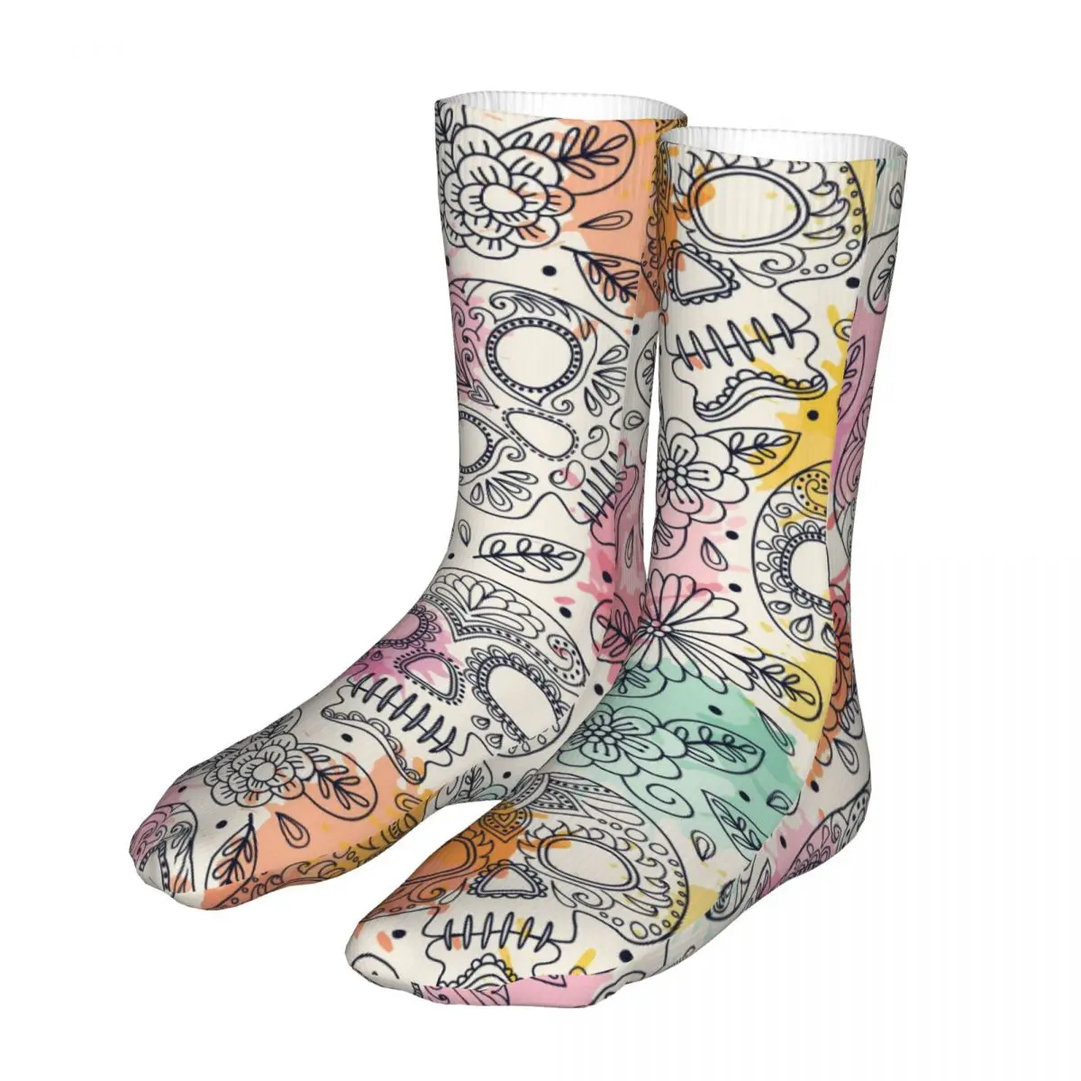 

Men Sport Floral Skull Socks Cotton New Colorful Mexican Women Sock