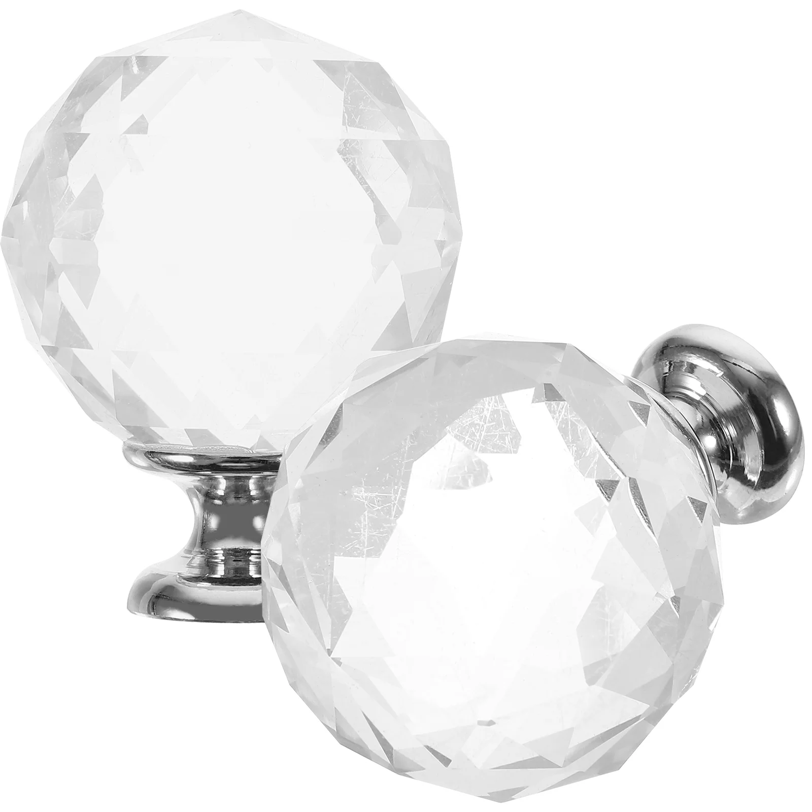 

2 Pcs Dresser Handles Crystal Knob Vanity Shelves Knobs for Cabinets Iron Drawers Dressers
