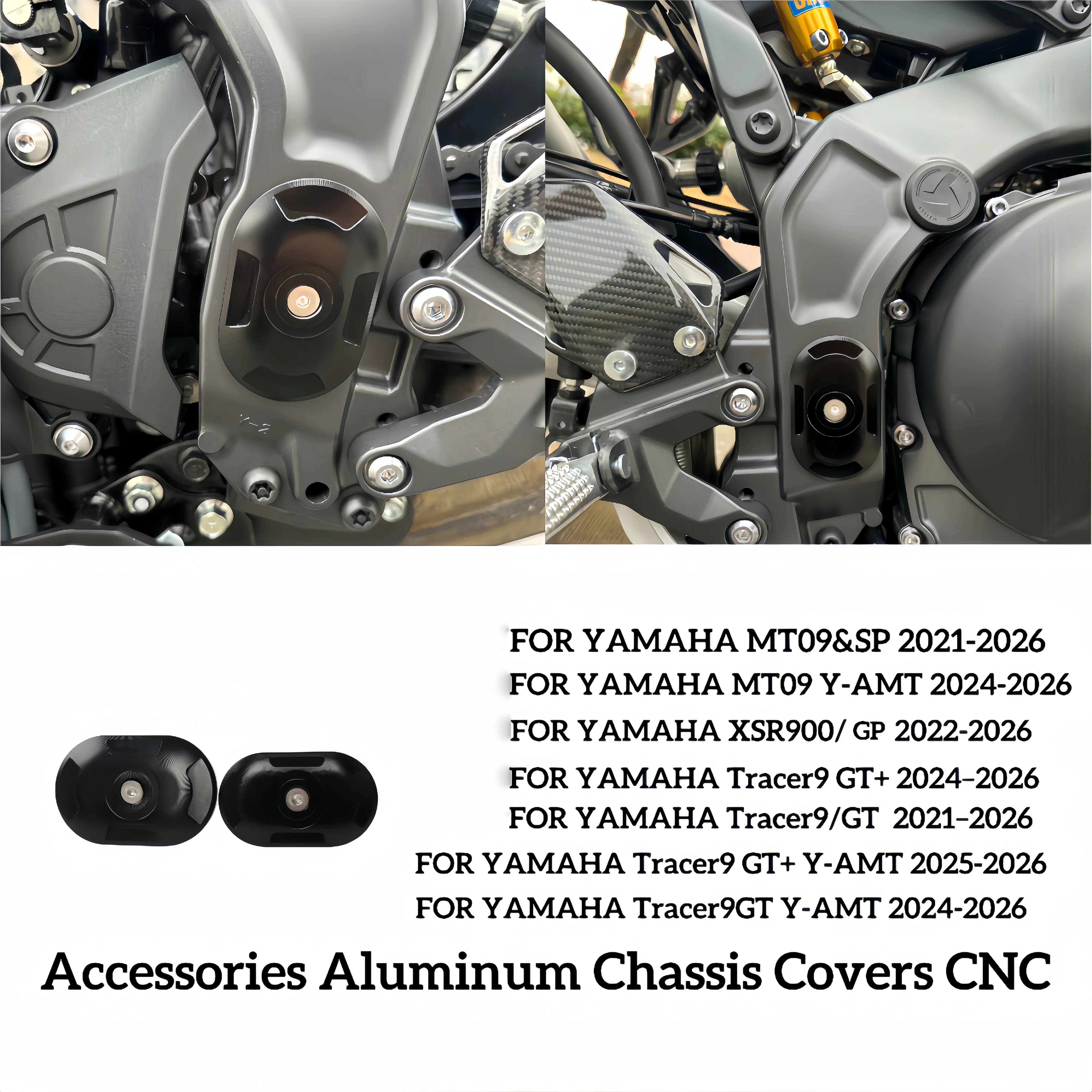 Фото НОВЫЕ Заглушки для отверстий в раме мотоцикла с ЧПУ для YAMAHA Tracer9 GT, Tracer9 GT+, Y-AMT, MT09, MT09 SP, MT09 Y-AMT, XSR900 и GP, 2021-2026 гг. №1
