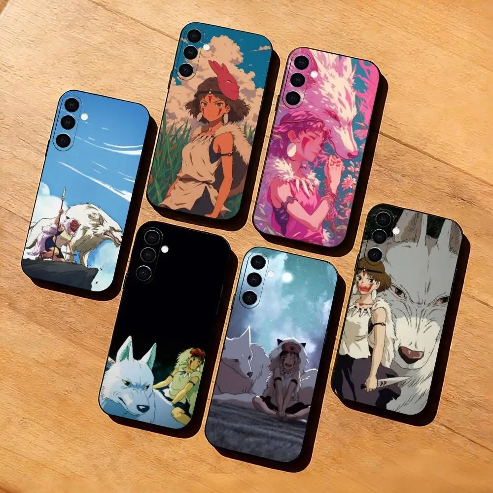 Фото Чехол для телефона Anime P-Princess M-Mononoke, черный силиконовый мягкий чехол для Samsung Galaxy A73, A72, A71, A70, A53, A52, A51 №1