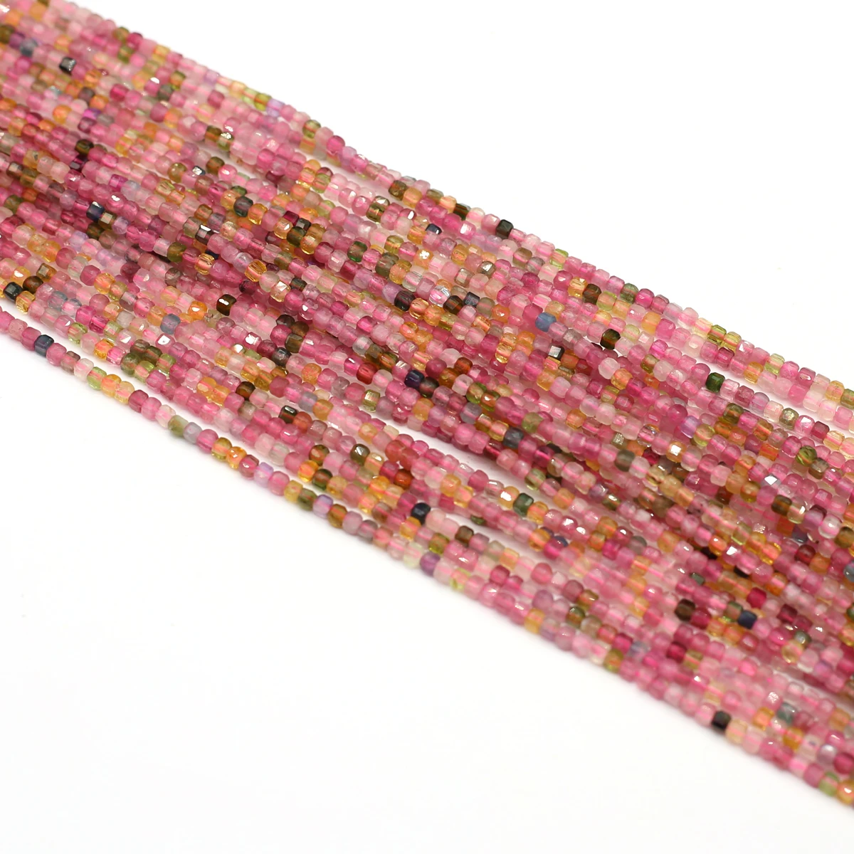 

Square Facted Beads 2mm Natural Stones Tourmaline Loose Bead for Women Jewelry Making DIY Bracelet Necklace 38cm