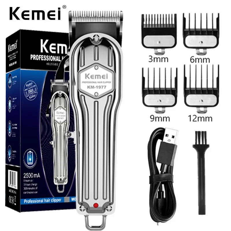 Kemei KM-1977 Professional All Metal Hair Clipper Men Electric Hair Trimmer Fade Hair Cutter Haircut Machine Barber shop