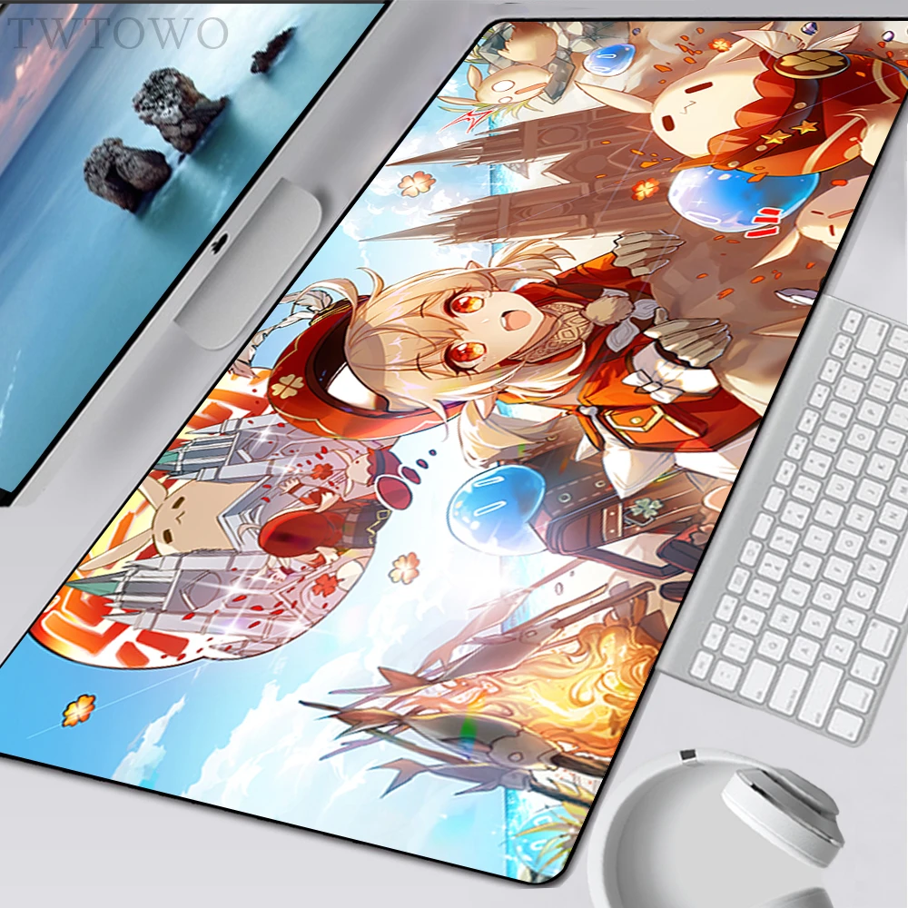 

Mousepad Home HD Custom Large Mouse Mat keyboard pad Desk Mats Genshin Impact Klee Anti-slip Natural Rubber Laptop Soft Mice Pad