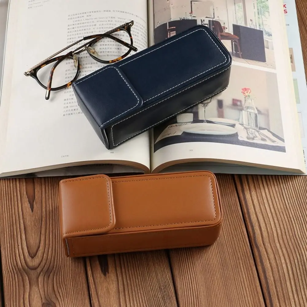 

Handmade PU Anti-compression Large-capacity Sunglasses Case Glasses Case Flip-top Sunglasses Storage Box