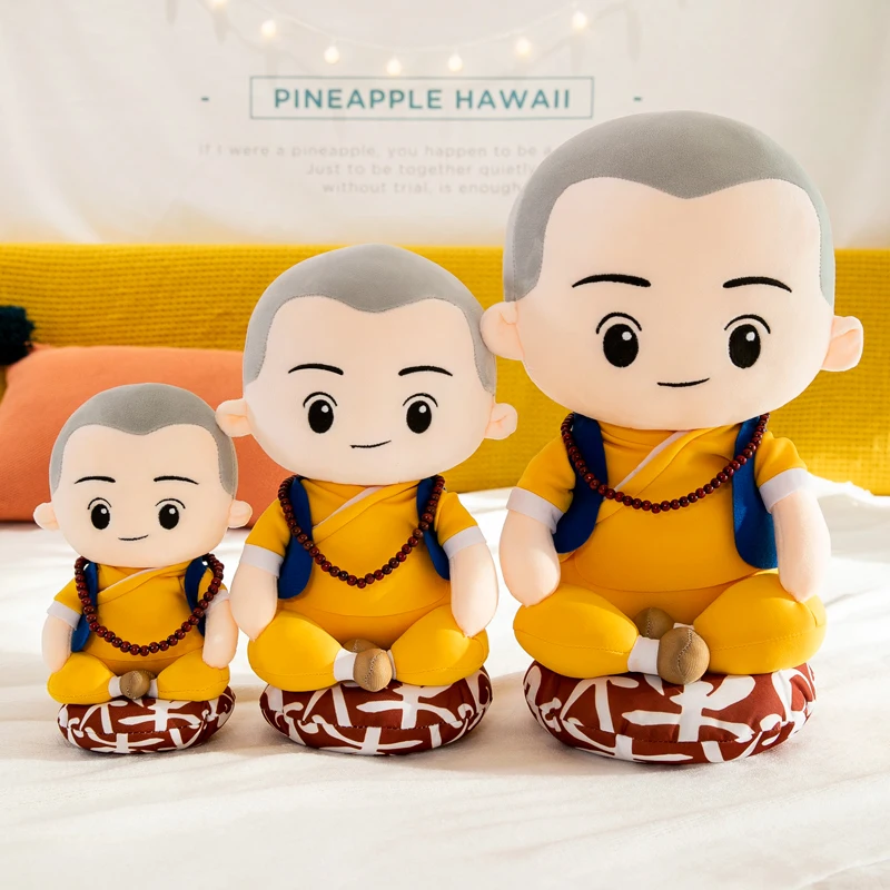 

Plush toy stuffed doll cartoon model boy buddhist monk baby sleeping bedtime story friend birthday gift Christmas present 1pc