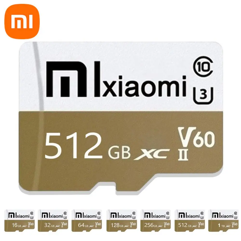 

Xiaomi 1TB High Speed SD Card V60 Class 10 Micro TF Sd Memory Card placa de video 32GB 64GB 128GB 256GB 512GB Tarjeta Microdrive