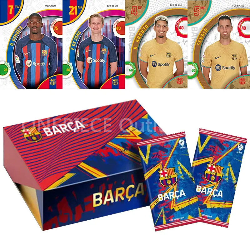 

New Football Star Cards Box FC Barcelona 2022 Qatar World Cup Soccer Stars Ronaldo Messi FIFA All-Star Playing Table Games Card