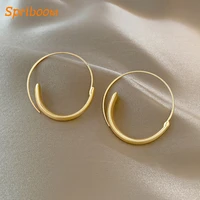 classic golden metal hoop earrings frosted textured vintage ear hooks womens earring hyperbole large circle daily party jewelry