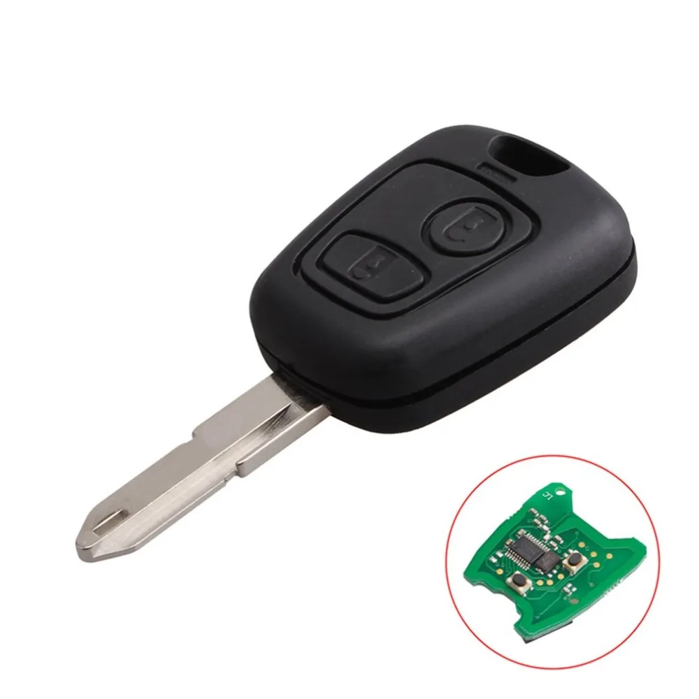 

2 Buttons Remote Control Car Key Blade Pass Fob Case Cover Controller For PEUGEOT 206 433MHZ With PCF7961 Transponder Chip