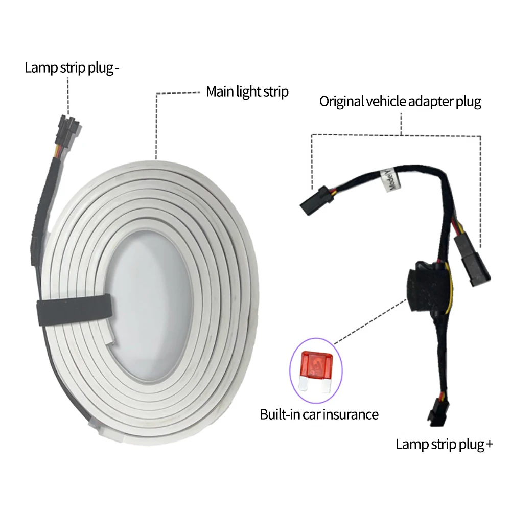 

Rear Bread Light Trunk 12v Car Trunk Lamp LED Strip Atmosphere Car Interior Lights Ambient Lighting for Tesla Model Y 21-23