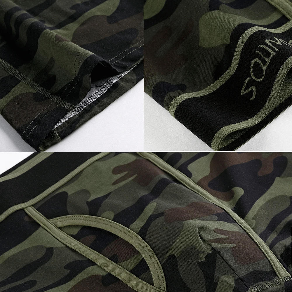 Трусы-боксеры мужские длинные хлопковые дышащее нижнее белье пикантные с