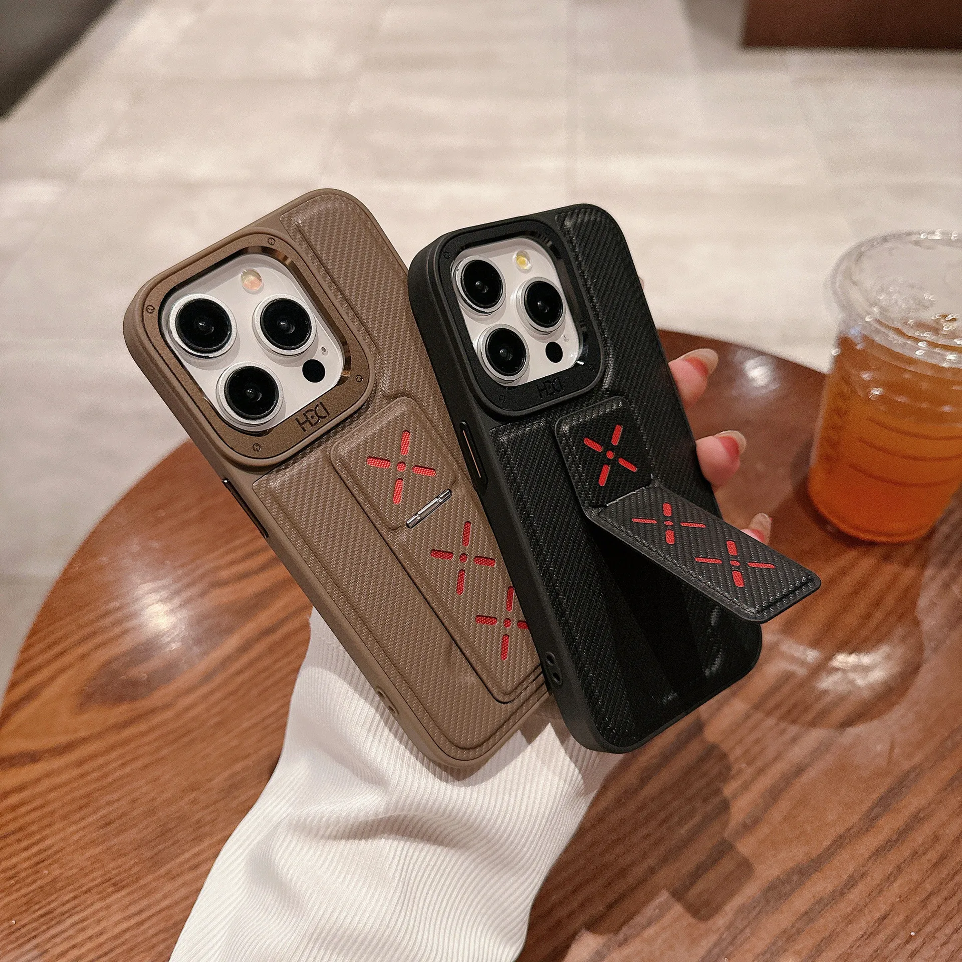 Высококачественная Кожаная подставка с петлями для iPhone 15 Pro 14 max новый однотонный