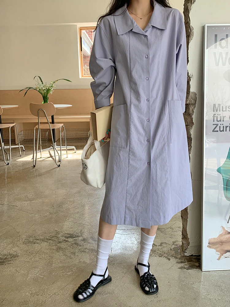 

Colorfaith/Новинка 2022 года; Винтажная элегантная женская одежда в Корейском стиле с высокой талией и большими карманами; Женские летние длинные ...