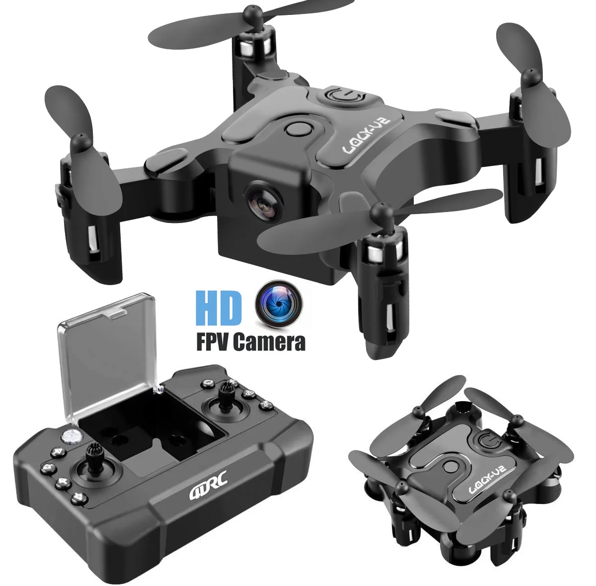 

V2 Mini Drone 4K HD Dual Camera 5G WiFi Fpv Pressure Air Altitude Hold Aerial Photography Helicopter Foldable RC Quadcopter