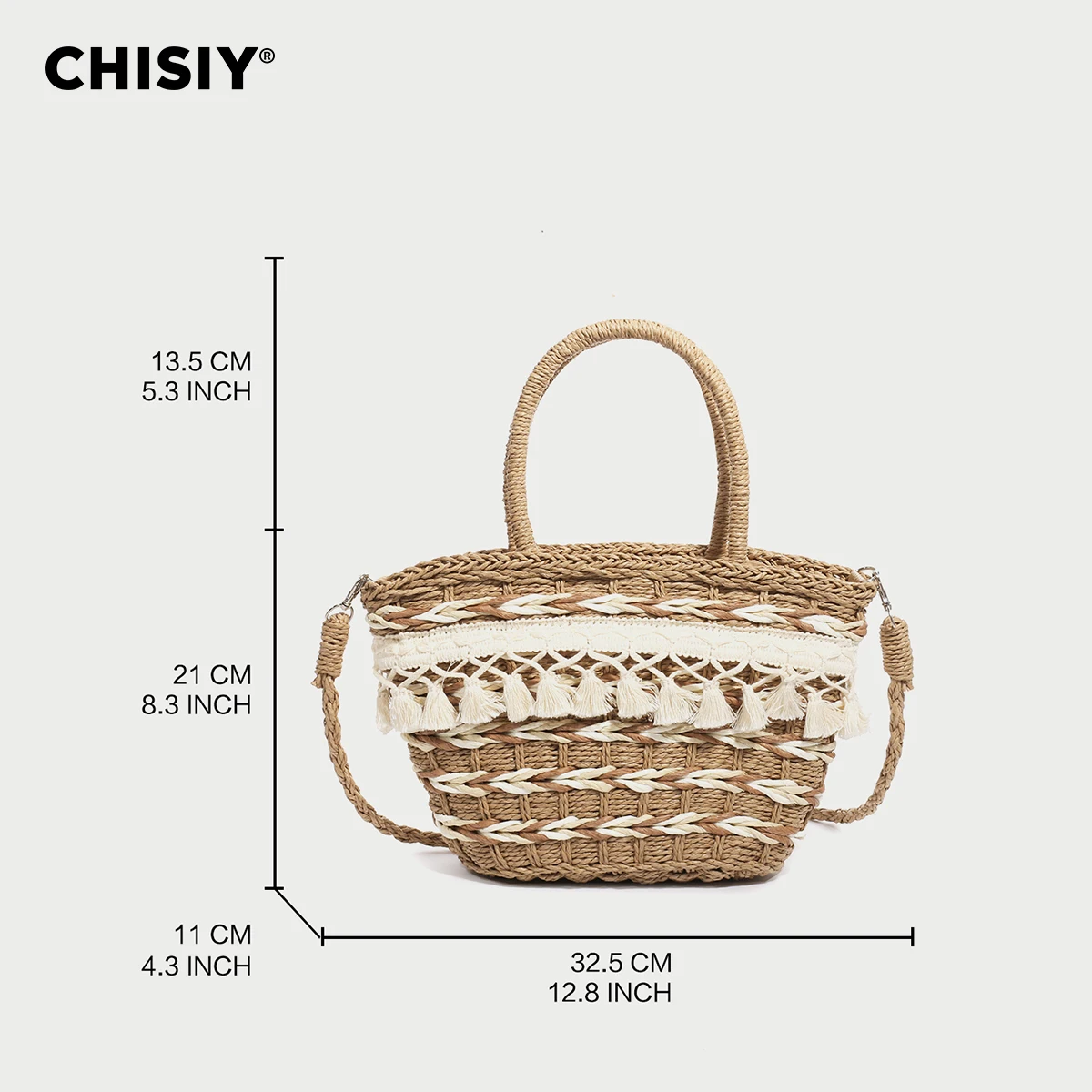 CHISIY оригинальная летняя тканая сумка-мешок с ремешком просторная повседневная