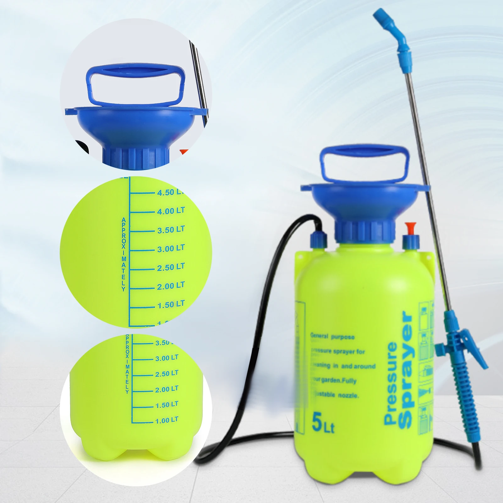 

5 л/8 л насос экшн-распылители давления с клапаном сброса давления, садовый ранцевый распылитель воды банки