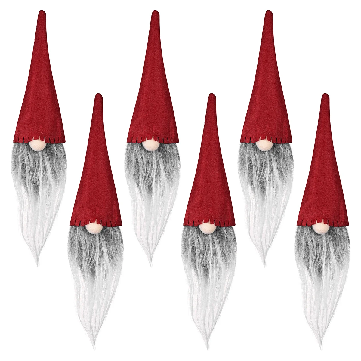 

6pcs Christmas Swedish Gnomes Santa Hats Christmas Topper Covers Christmas Dinner Table Red