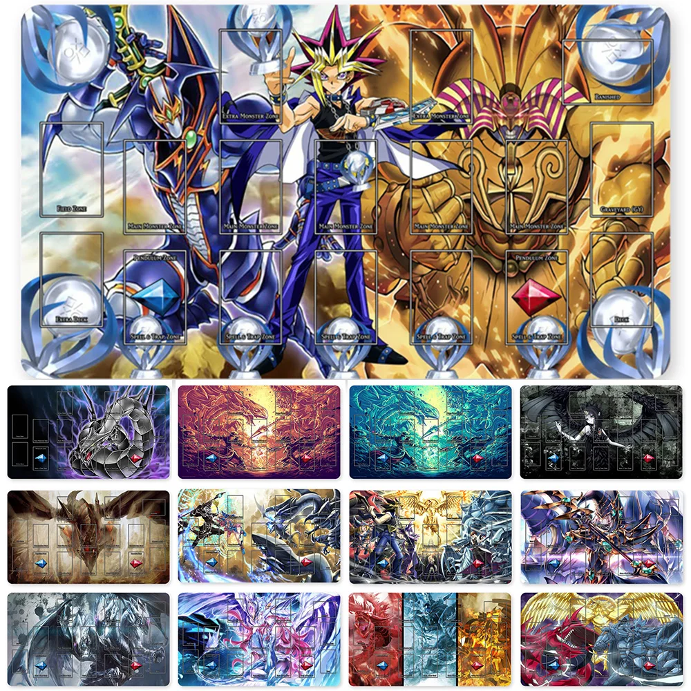 

HOT OCG Playmat Blue-eyes Ultimate Dragon Dark Magician Duel Monsters Playmats Compatible for YuGiOh TCG + Free Bag - ygo (31)